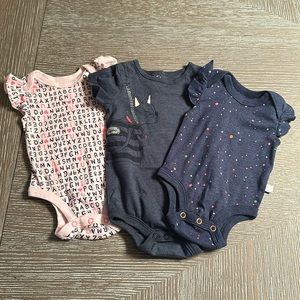 Rosie Pope and Joe Fresh Onesie Bundle Sz 3-6 Mths-EUC